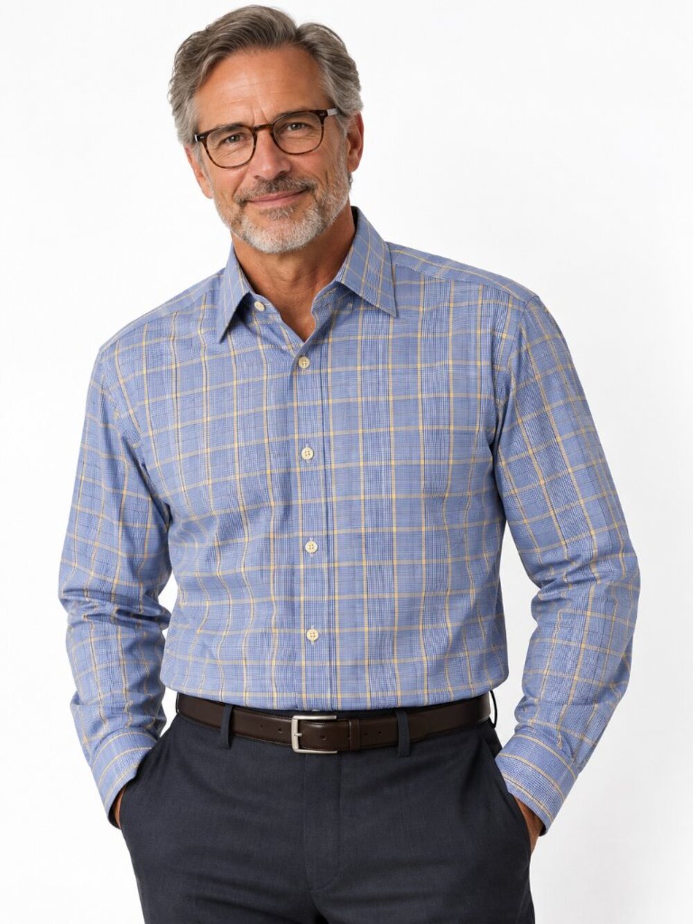 Distinguished! Charles Tyrwhitt Blue Plaid Dress Shirt
